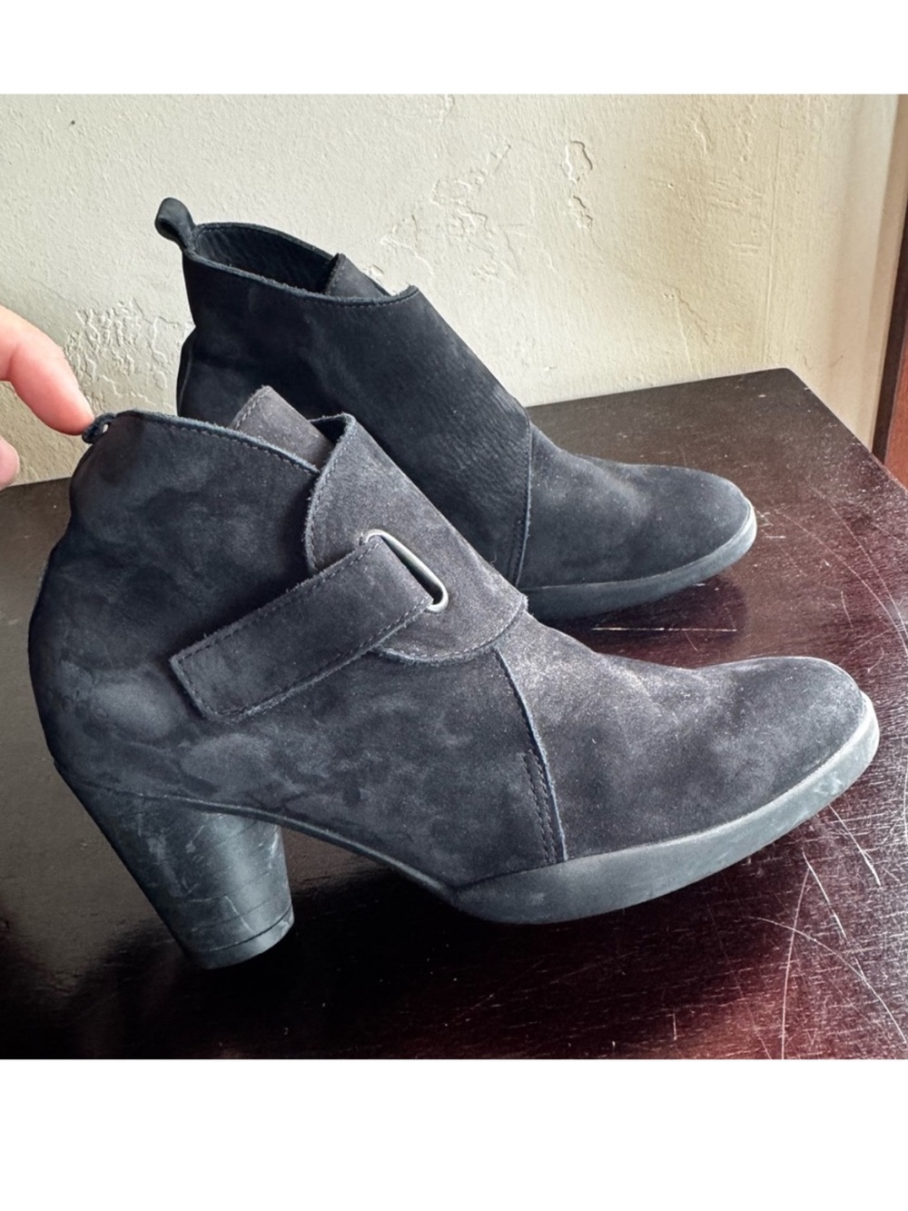 Arche Nubuck Black Ankle Boots Booties